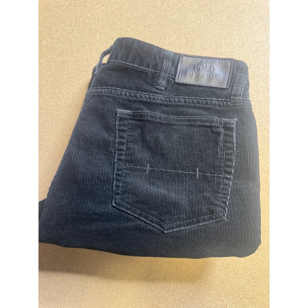 Polo Ralph Lauren Mens black Corduroy‎ Pants Straight Leg Stretch 36x30